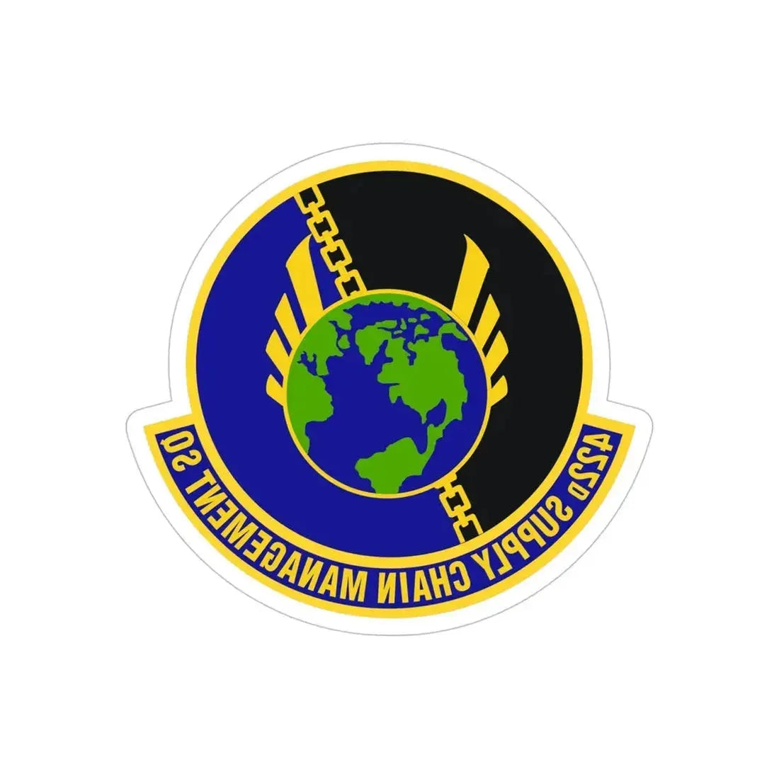422d Supply Chain Management Squadron (U.S. Air Force) REVERSE PRINT Transparent Die-Cut STICKER - The Sticker Space