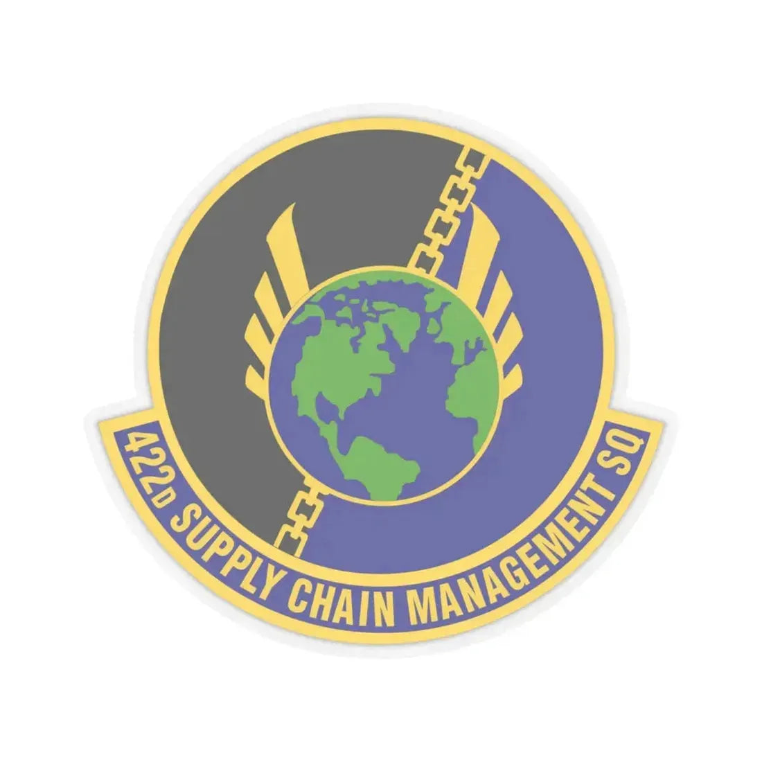 422d Supply Chain Management Squadron (U.S. Air Force) STICKER Vinyl Kiss-Cut Decal 4 Inch Transparent - The Sticker Space