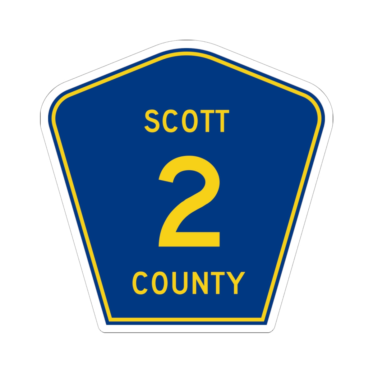 Scott County Route 2 MN (Minnesota) (Road Sign) STICKER Vinyl Kiss-Cut Decal