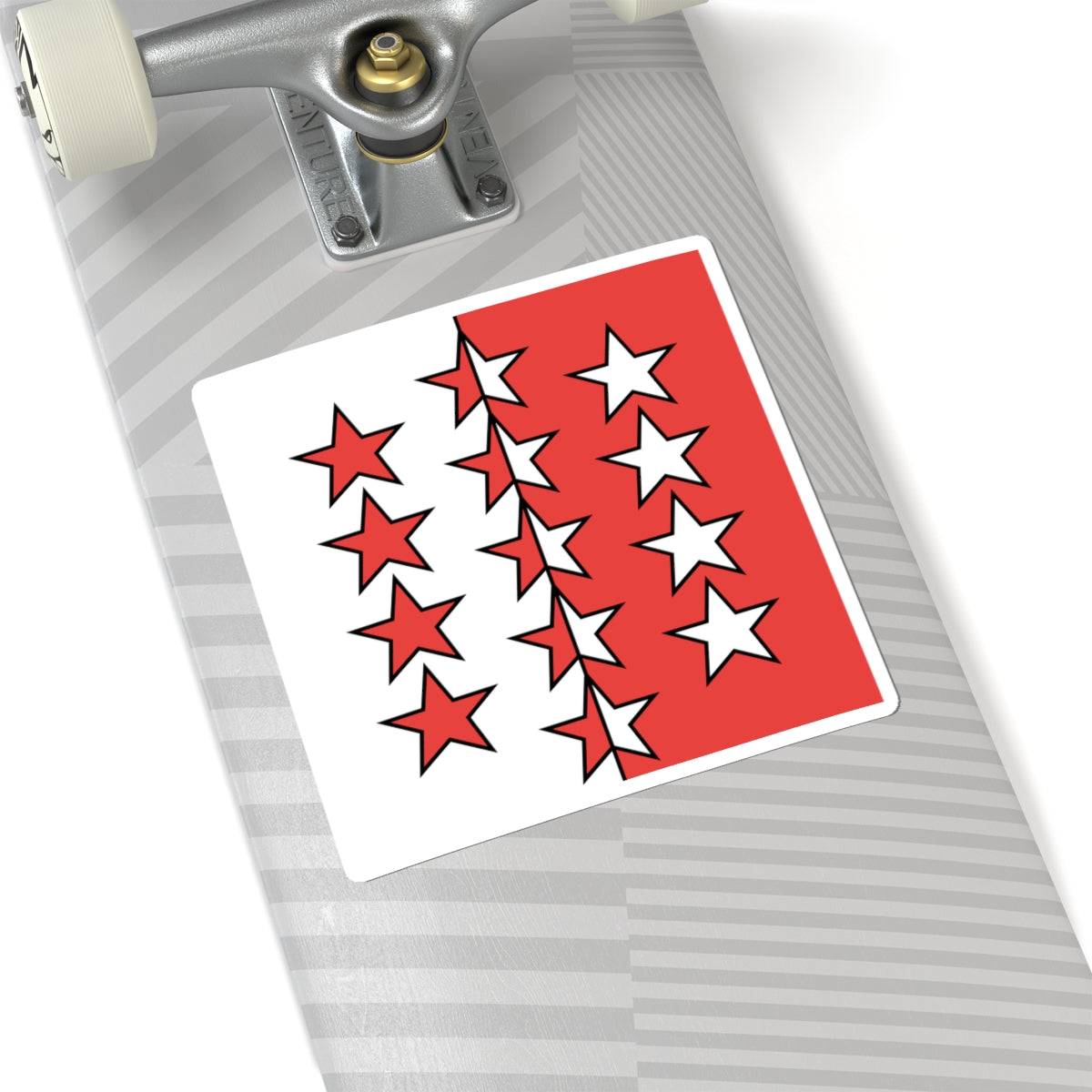 Flag of Canton of Valais (Switzerland) STICKER Vinyl Kiss-Cut Decal