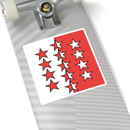 Flag of Canton of Valais (Switzerland) STICKER Vinyl Kiss-Cut Decal