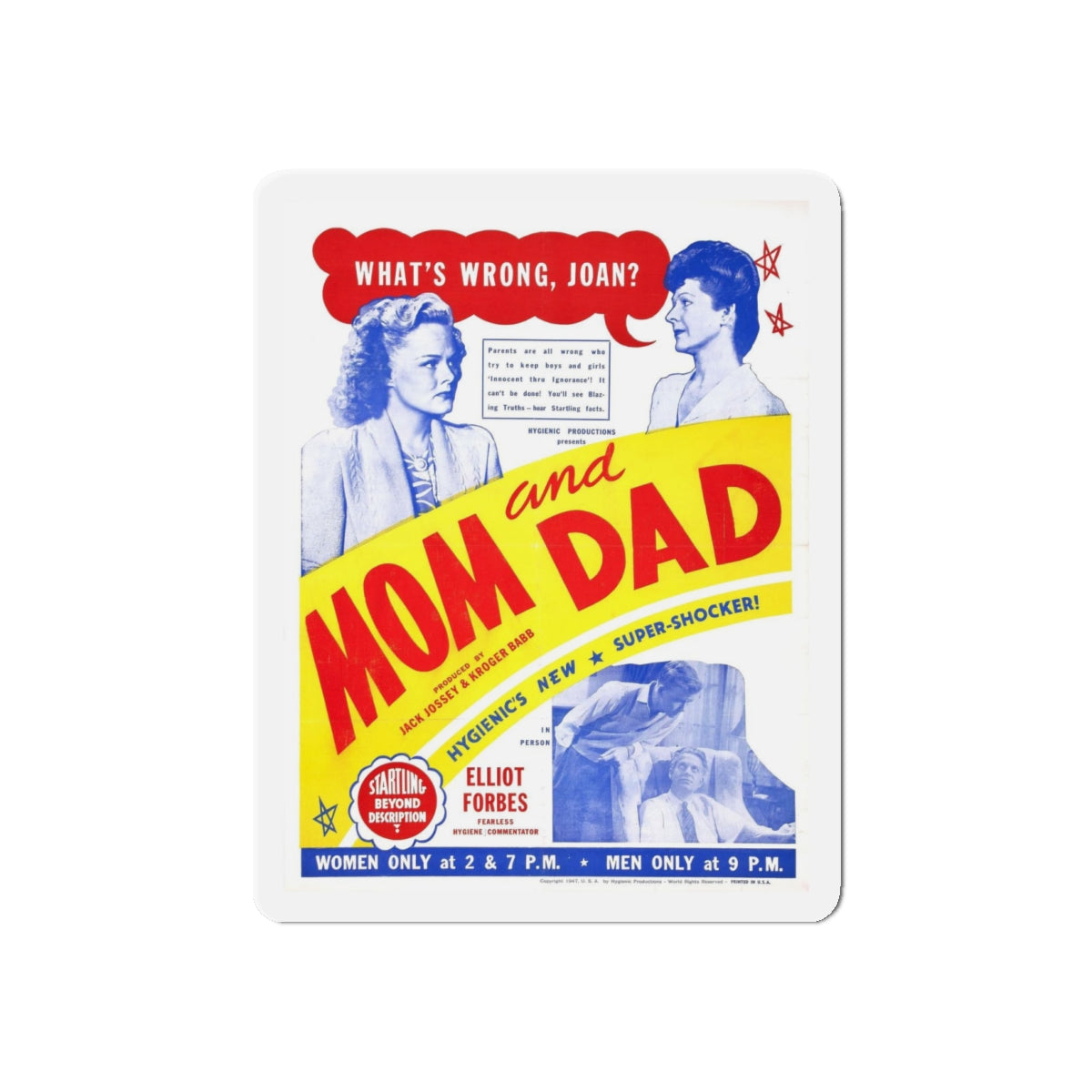 MOM AND DAD 1945 Movie Poster - Refrigerator Magnet-4" x 4"-The Sticker Space