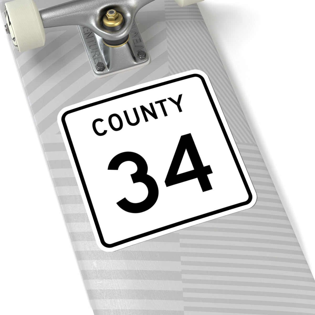 County 34 square (Minnesota) (Road Sign) STICKER Vinyl Kiss-Cut Decal
