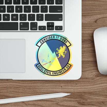 423d Civil Engineer Squadron (U.S. Air Force) Holographic STICKER Die-Cut Vinyl Decal-The Sticker Space