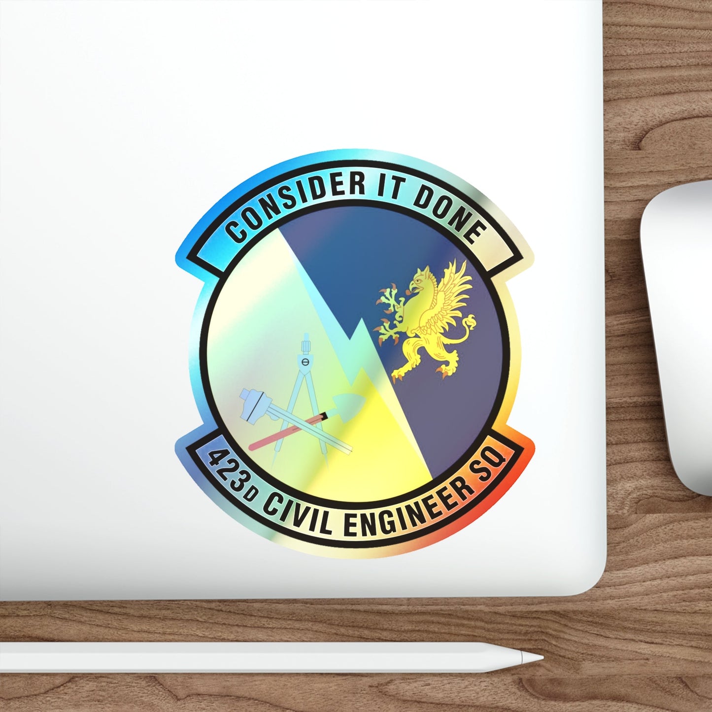 423d Civil Engineer Squadron (U.S. Air Force) Holographic STICKER Die-Cut Vinyl Decal-The Sticker Space