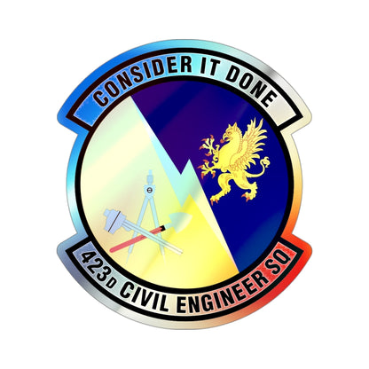 423d Civil Engineer Squadron (U.S. Air Force) Holographic STICKER Die-Cut Vinyl Decal-3 Inch-The Sticker Space