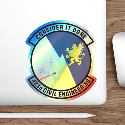 423d Civil Engineer Squadron (U.S. Air Force) Holographic STICKER Die-Cut Vinyl Decal-The Sticker Space