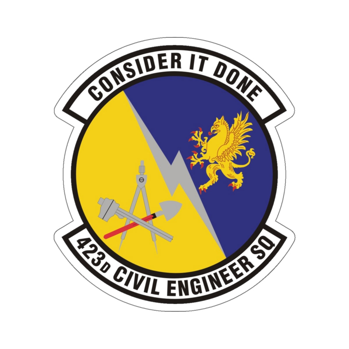 423d Civil Engineer Squadron (U.S. Air Force) STICKER Vinyl Die-Cut Decal-White-The Sticker Space