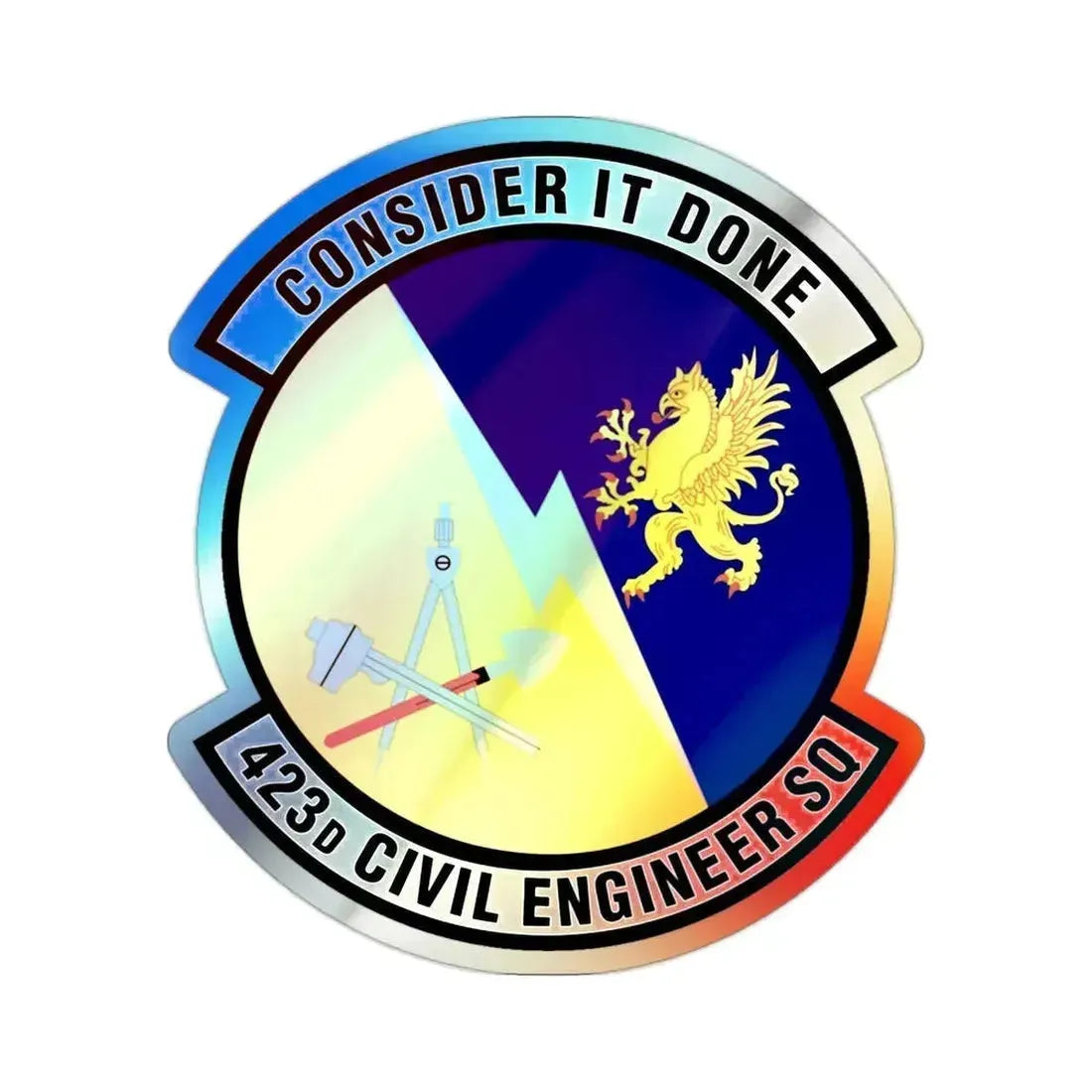 423d Civil Engineer Squadron (U.S. Air Force) Holographic STICKER Die-Cut Vinyl Decal 2 Inch Holographic - The Sticker Space