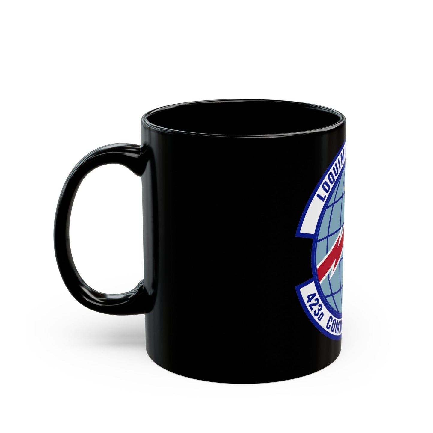 423d Communications Squadron (U.S. Air Force) Black Coffee Mug-The Sticker Space