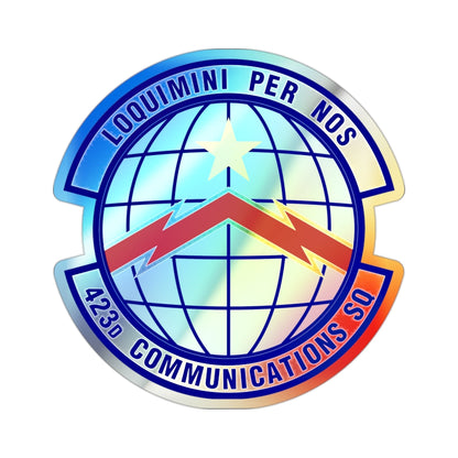 423d Communications Squadron (U.S. Air Force) Holographic STICKER Die-Cut Vinyl Decal-2 Inch-The Sticker Space