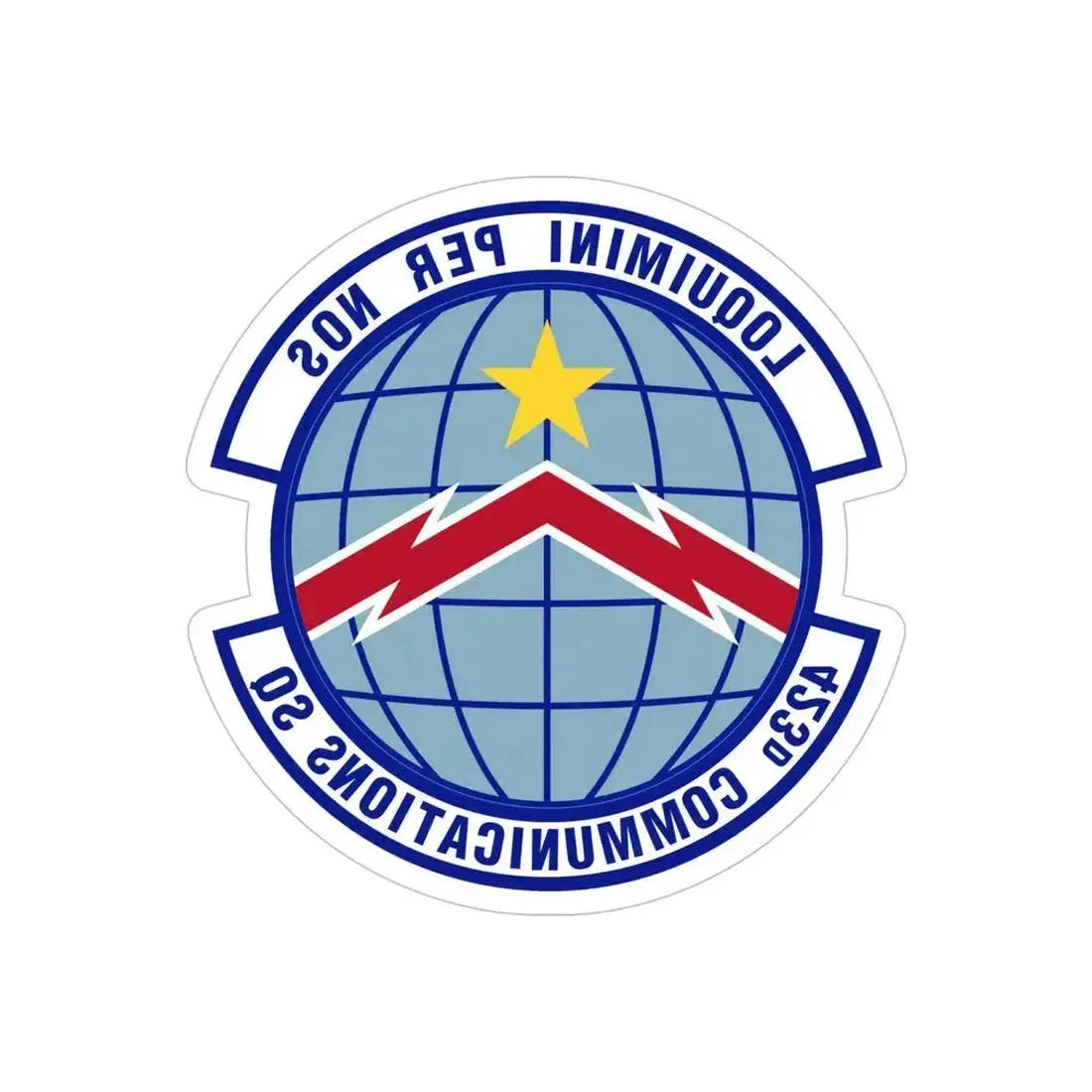423d Communications Squadron (U.S. Air Force) REVERSE PRINT Transparent Die-Cut STICKER 5 Inch Die-Cut Transparent - The Sticker Space