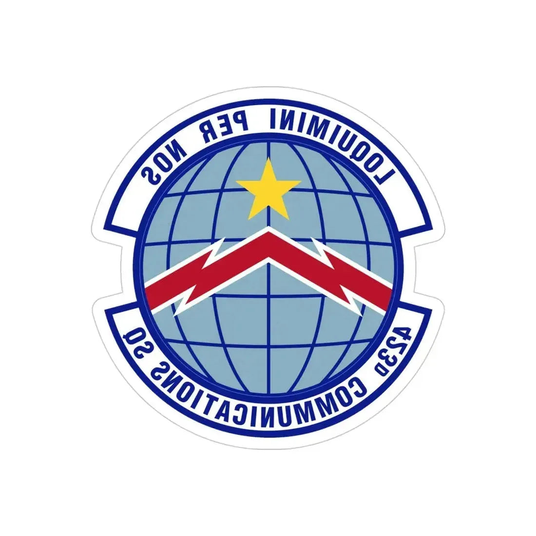 423d Communications Squadron (U.S. Air Force) REVERSE PRINT Transparent Die-Cut STICKER - The Sticker Space