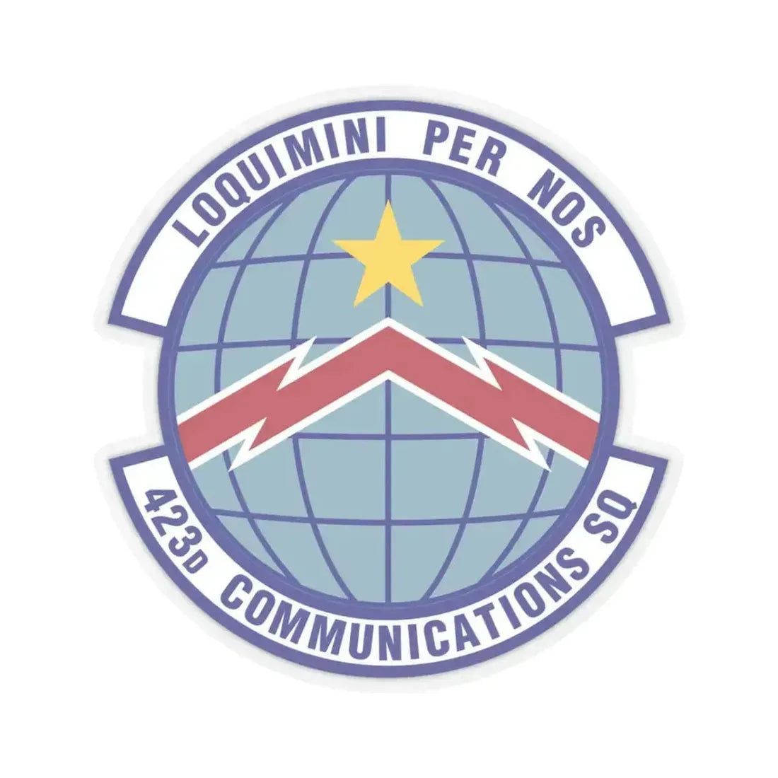 423d Communications Squadron (U.S. Air Force) STICKER Vinyl Kiss-Cut Decal 3 Inch Transparent - The Sticker Space