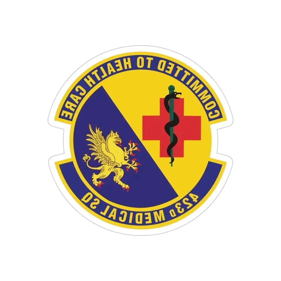 423d Medical Squadron (U.S. Air Force) REVERSE PRINT Transparent Die-Cut STICKER 6 Inch Die-Cut Transparent - The Sticker Space