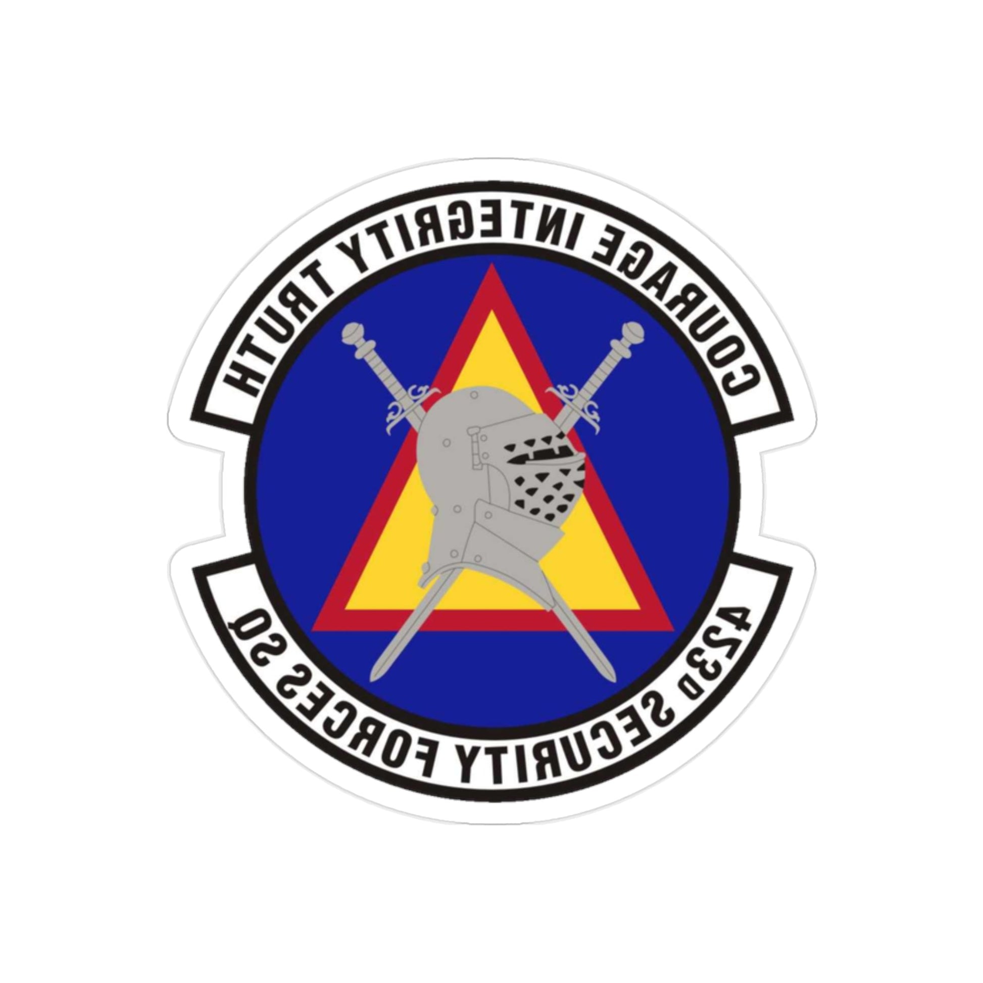 423d Security Forces Squadron (U.S. Air Force) REVERSE PRINT Transparent STICKER-2" × 2"-The Sticker Space