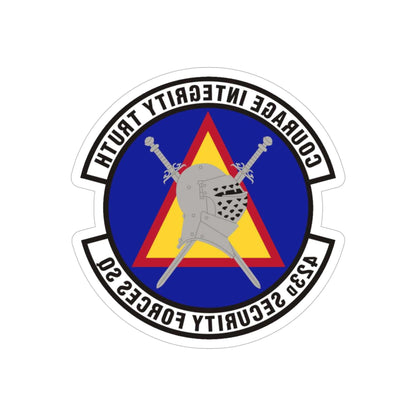 423d Security Forces Squadron (U.S. Air Force) REVERSE PRINT Transparent STICKER-5" × 5"-The Sticker Space