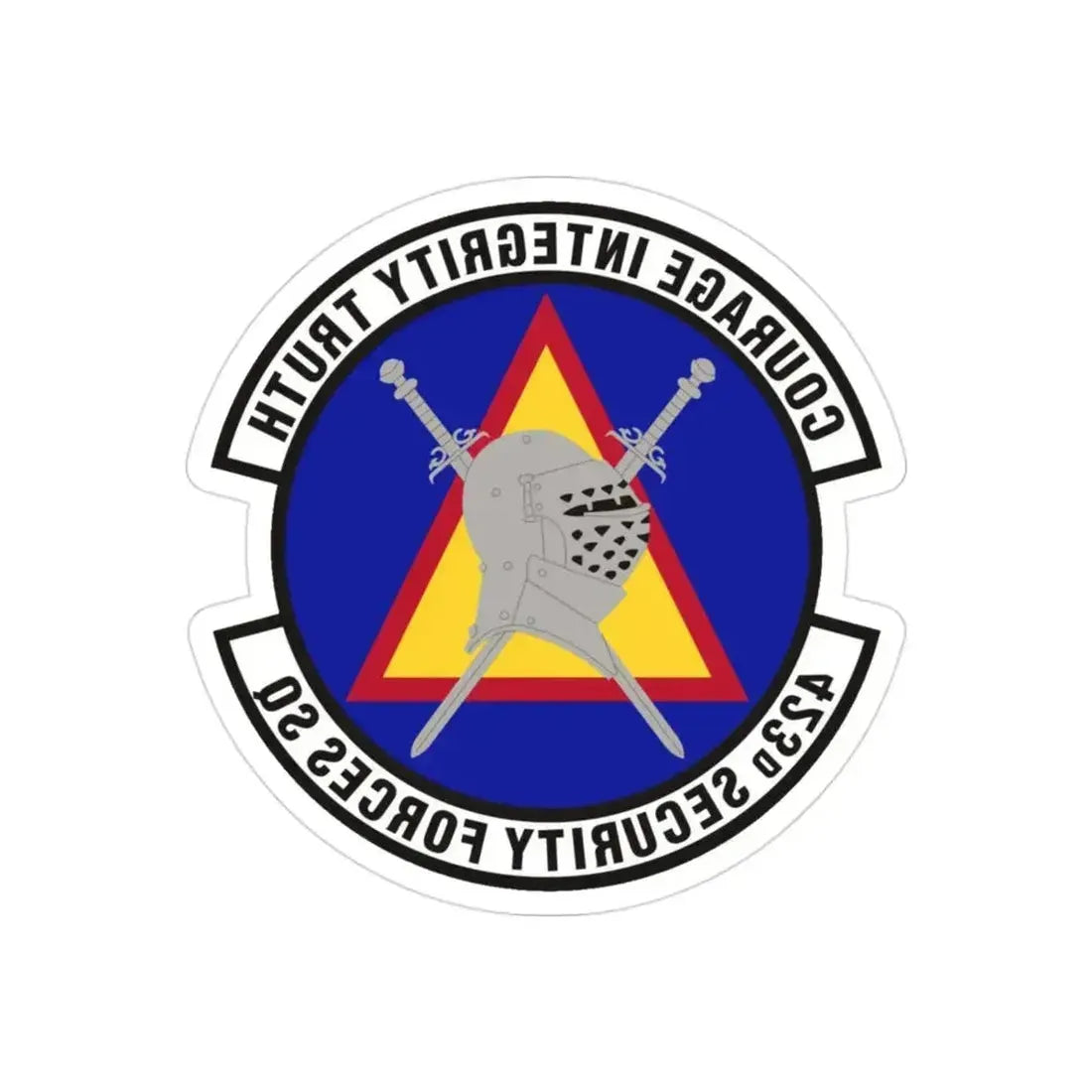 423d Security Forces Squadron (U.S. Air Force) REVERSE PRINT Transparent Die-Cut STICKER 3 Inch Die-Cut Transparent - The Sticker Space