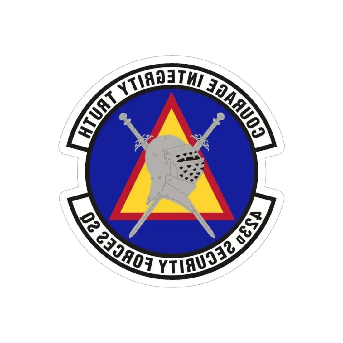423d Security Forces Squadron (U.S. Air Force) REVERSE PRINT Transparent Die-Cut STICKER 6 Inch Die-Cut Transparent - The Sticker Space