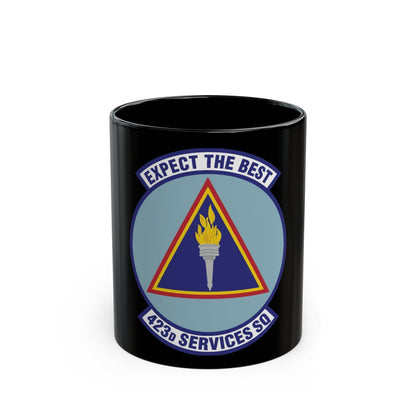 423d Services Squadron (U.S. Air Force) Black Coffee Mug-11oz-The Sticker Space