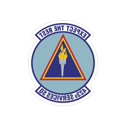 423d Services Squadron (U.S. Air Force) REVERSE PRINT Transparent STICKER-2" × 2"-The Sticker Space