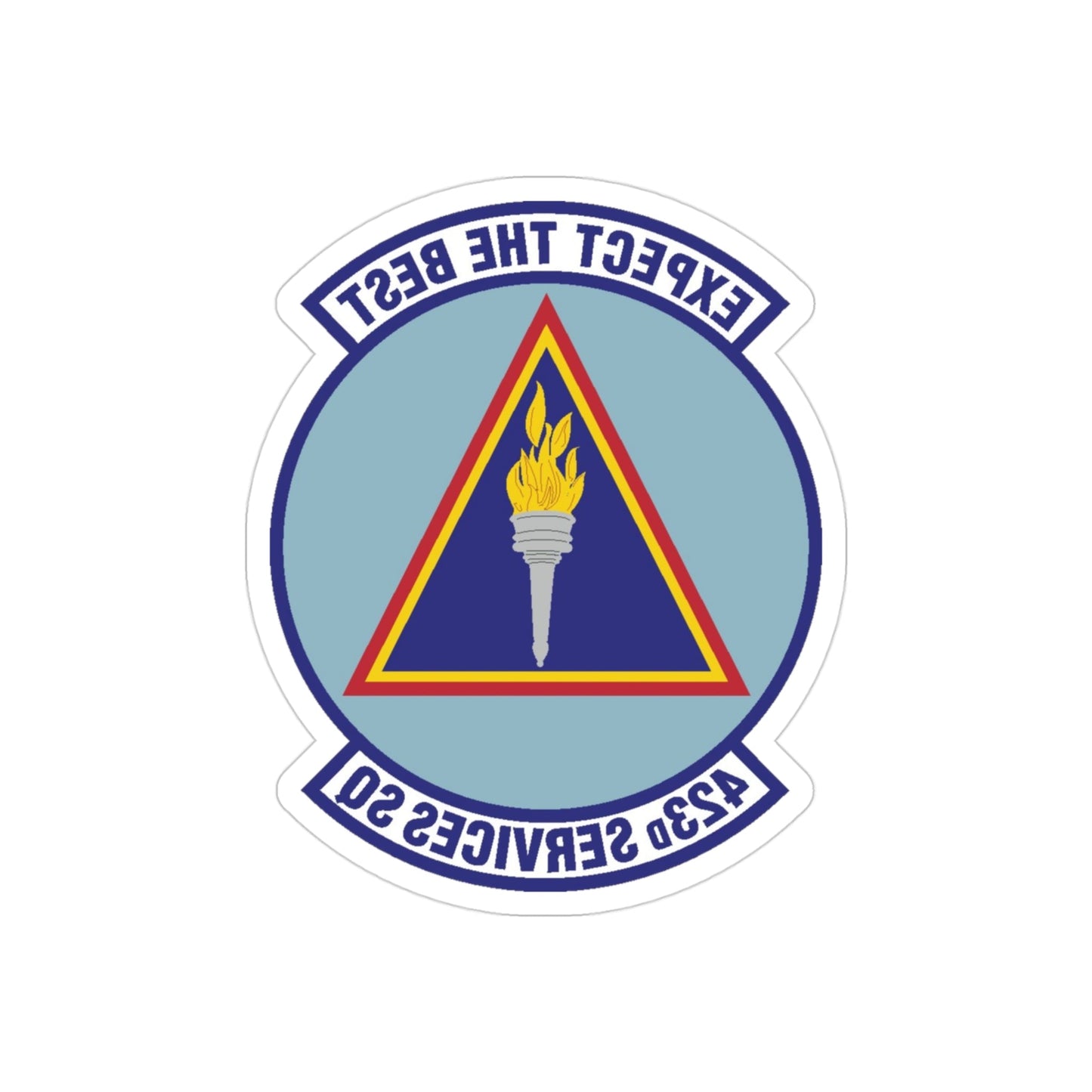 423d Services Squadron (U.S. Air Force) REVERSE PRINT Transparent STICKER-3" × 3"-The Sticker Space