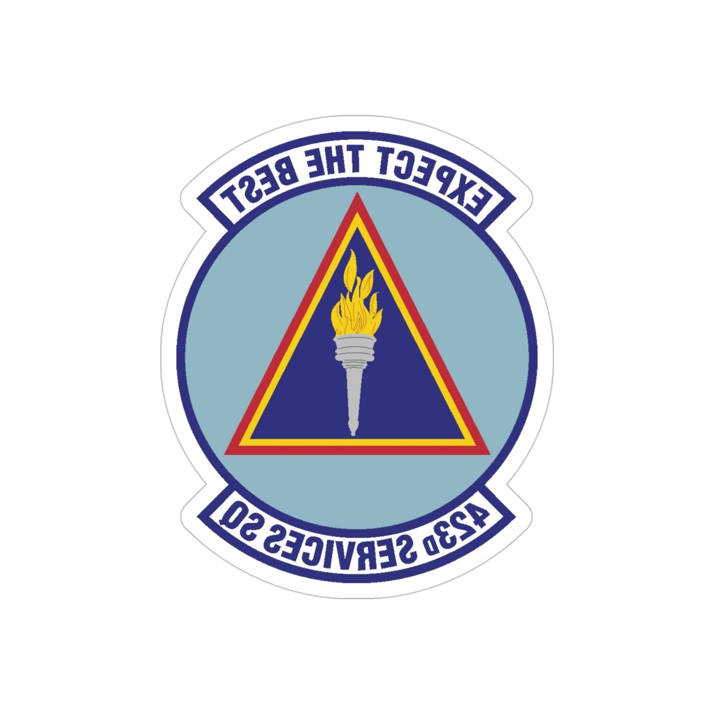 423d Services Squadron (U.S. Air Force) REVERSE PRINT Transparent STICKER-4" × 4"-The Sticker Space