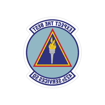 423d Services Squadron (U.S. Air Force) REVERSE PRINT Transparent STICKER-5" × 5"-The Sticker Space