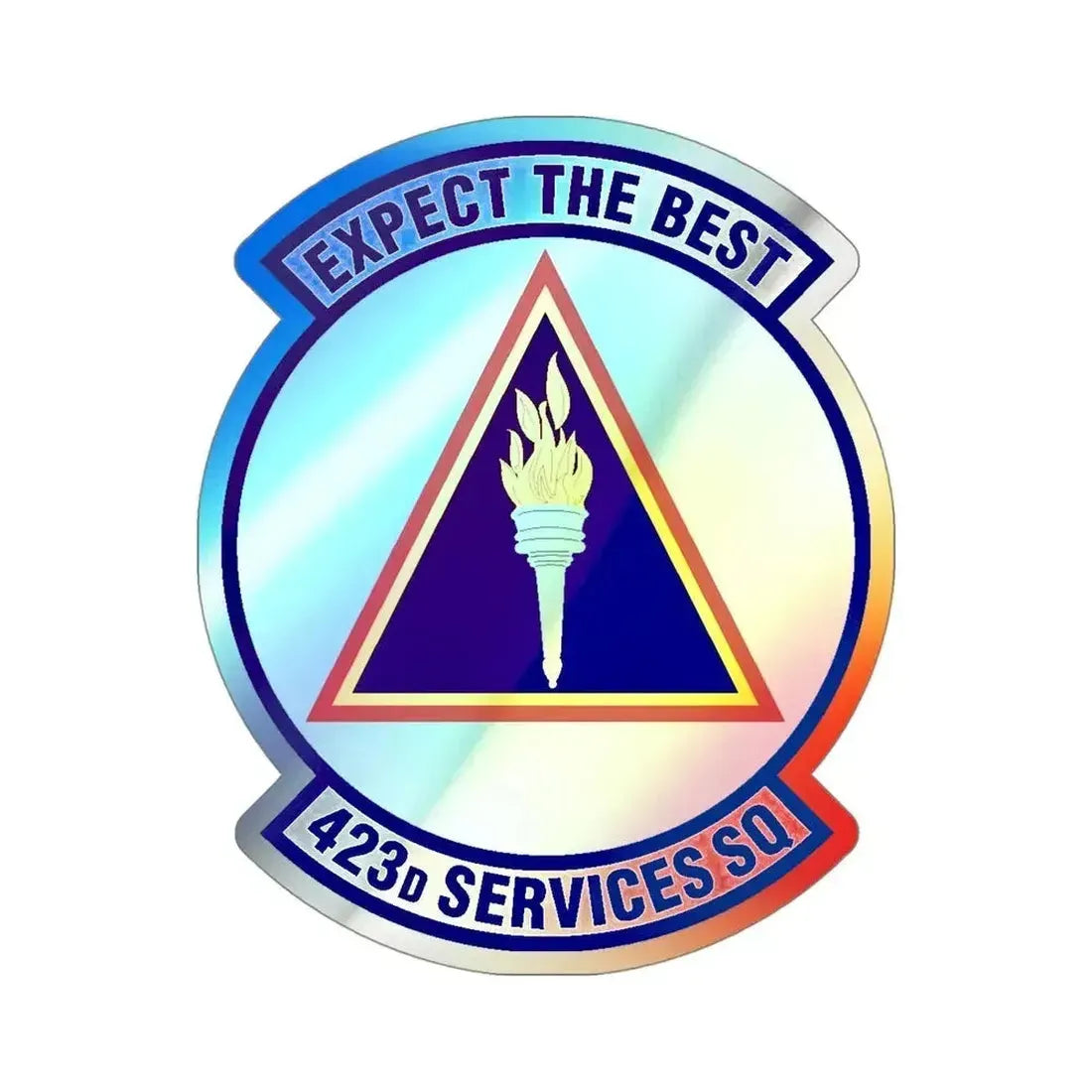 423d Services Squadron (U.S. Air Force) Holographic STICKER Die-Cut Vinyl Decal 4 Inch Holographic - The Sticker Space