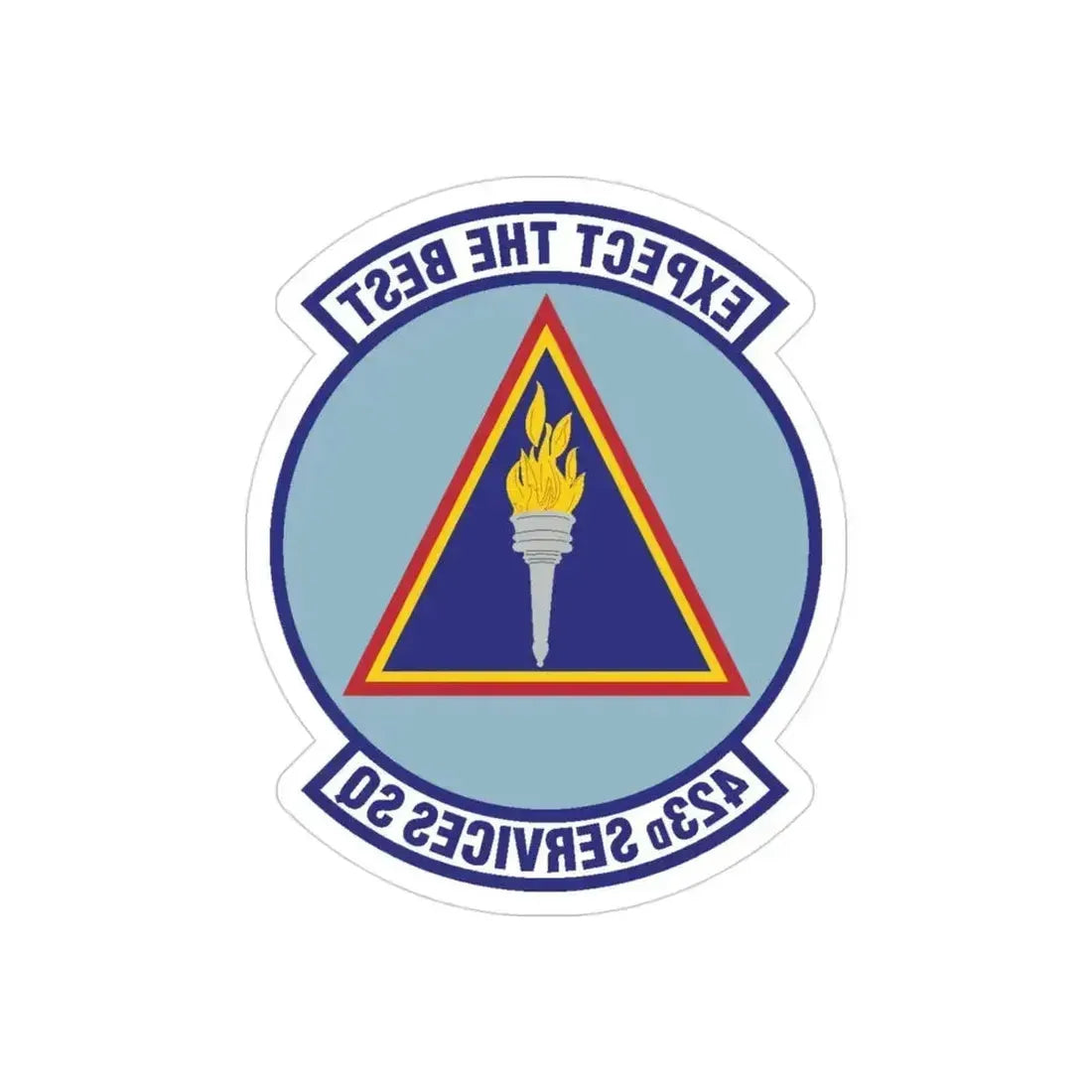 423d Services Squadron (U.S. Air Force) REVERSE PRINT Transparent Die-Cut STICKER 3 Inch Die-Cut Transparent - The Sticker Space