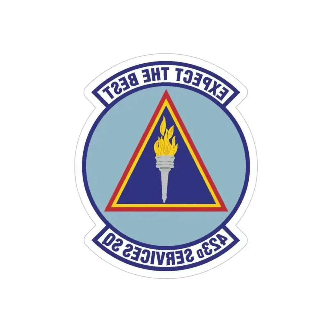 423d Services Squadron (U.S. Air Force) REVERSE PRINT Transparent Die-Cut STICKER 4 Inch Die-Cut Transparent - The Sticker Space
