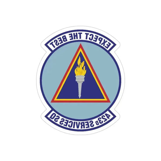 423d Services Squadron (U.S. Air Force) REVERSE PRINT Transparent Die-Cut STICKER 6 Inch Die-Cut Transparent - The Sticker Space