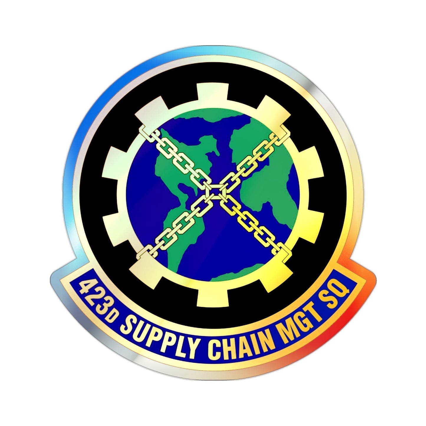 423d Supply Chain Management Squadron (U.S. Air Force) Holographic STICKER Die-Cut Vinyl Decal-2 Inch-The Sticker Space