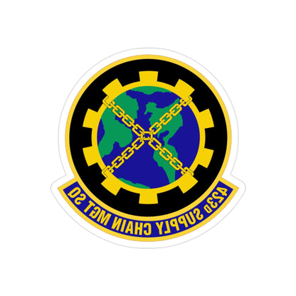 423d Supply Chain Management Squadron (U.S. Air Force) REVERSE PRINT Transparent STICKER-2" × 2"-The Sticker Space