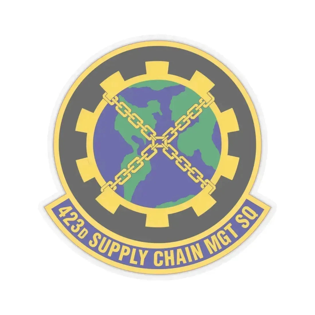 423d Supply Chain Management Squadron (U.S. Air Force) STICKER Vinyl Kiss-Cut Decal 4 Inch Transparent - The Sticker Space
