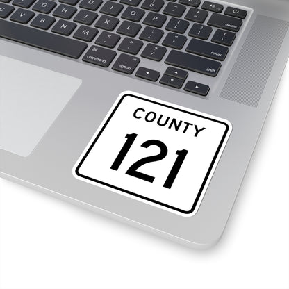 County 121 square (Minnesota) (Road Sign) STICKER Vinyl Kiss-Cut Decal