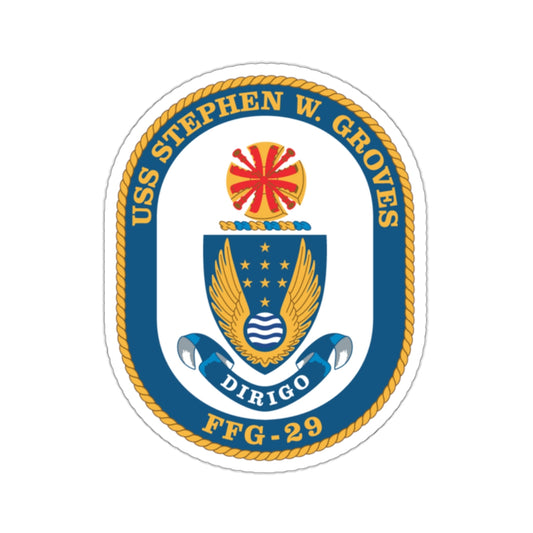 USS Stephen W Groves (U.S. Navy) STICKER Vinyl Kiss-Cut Decal