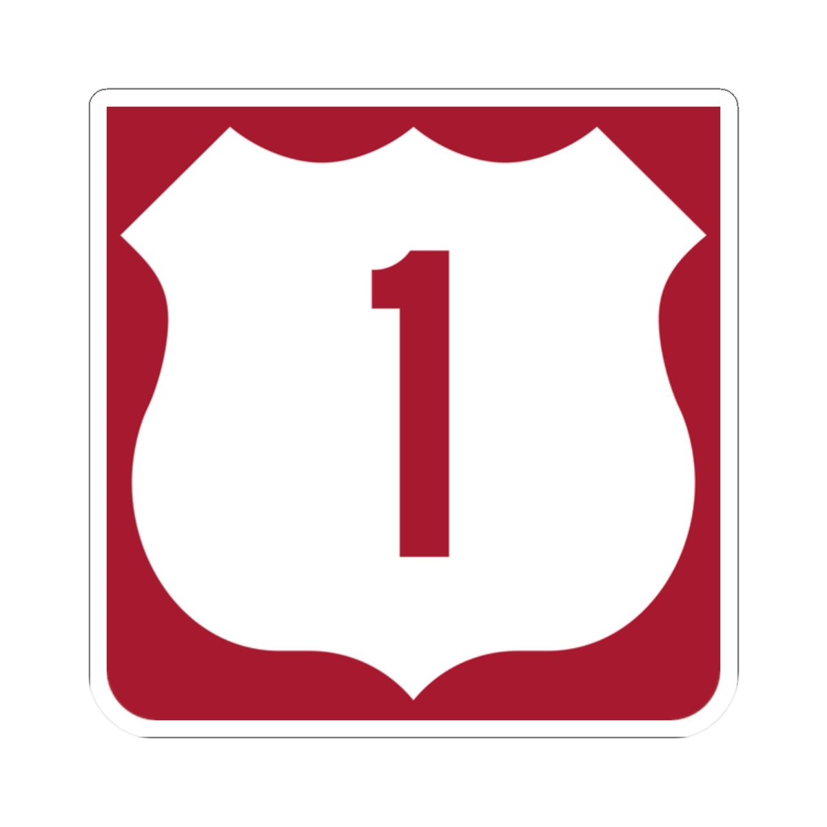US 1 FL reversed (Florida) (Road Sign) STICKER Vinyl Kiss-Cut Decal