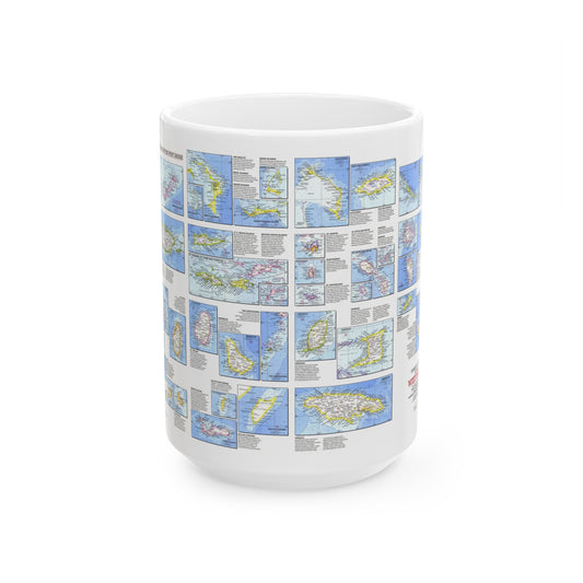 West Indies - Tourist Islands (1981) (Map) White Coffee Mug-15oz-The Sticker Space