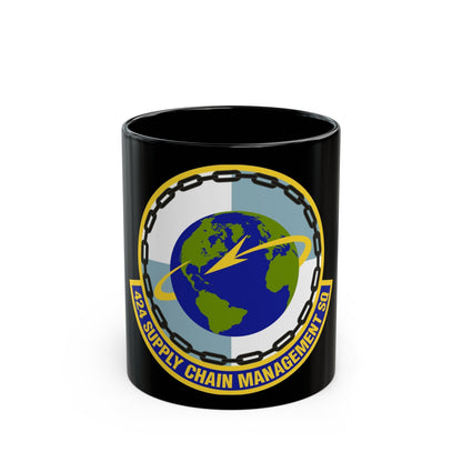 424th Supply Chain Management Squadron (U.S. Air Force) Black Coffee Mug-11oz-The Sticker Space