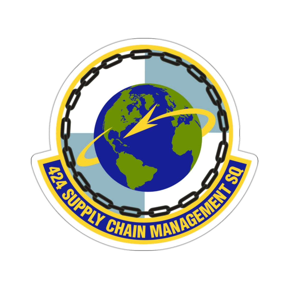 424th Supply Chain Management Squadron (U.S. Air Force) STICKER Vinyl Die-Cut Decal-White-The Sticker Space