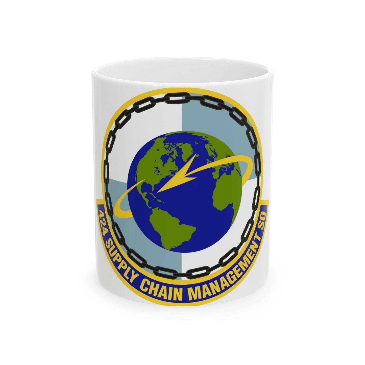 424th Supply Chain Management Squadron (U.S. Air Force) White Coffee Mug-11oz-The Sticker Space