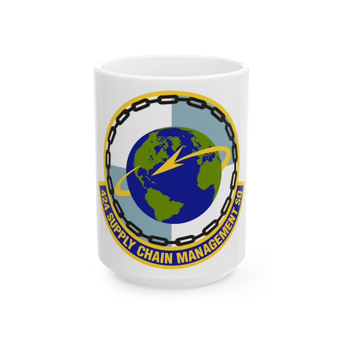 424th Supply Chain Management Squadron (U.S. Air Force) White Coffee Mug-15oz-The Sticker Space