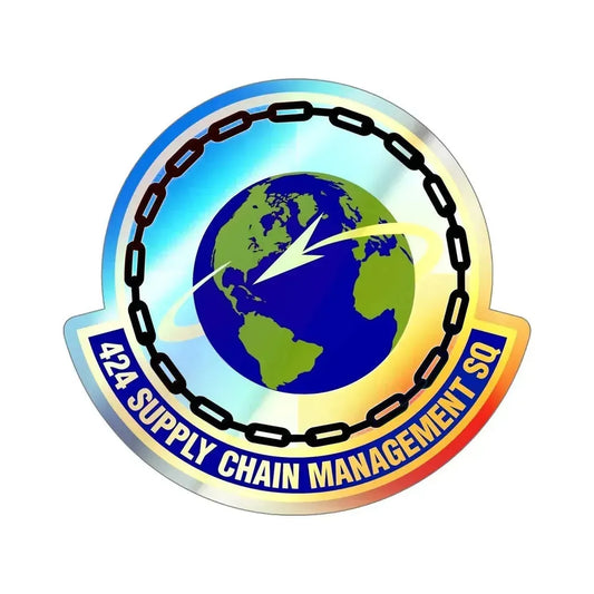 424th Supply Chain Management Squadron (U.S. Air Force) Holographic STICKER Die-Cut Vinyl Decal 6 Inch Holographic - The Sticker Space
