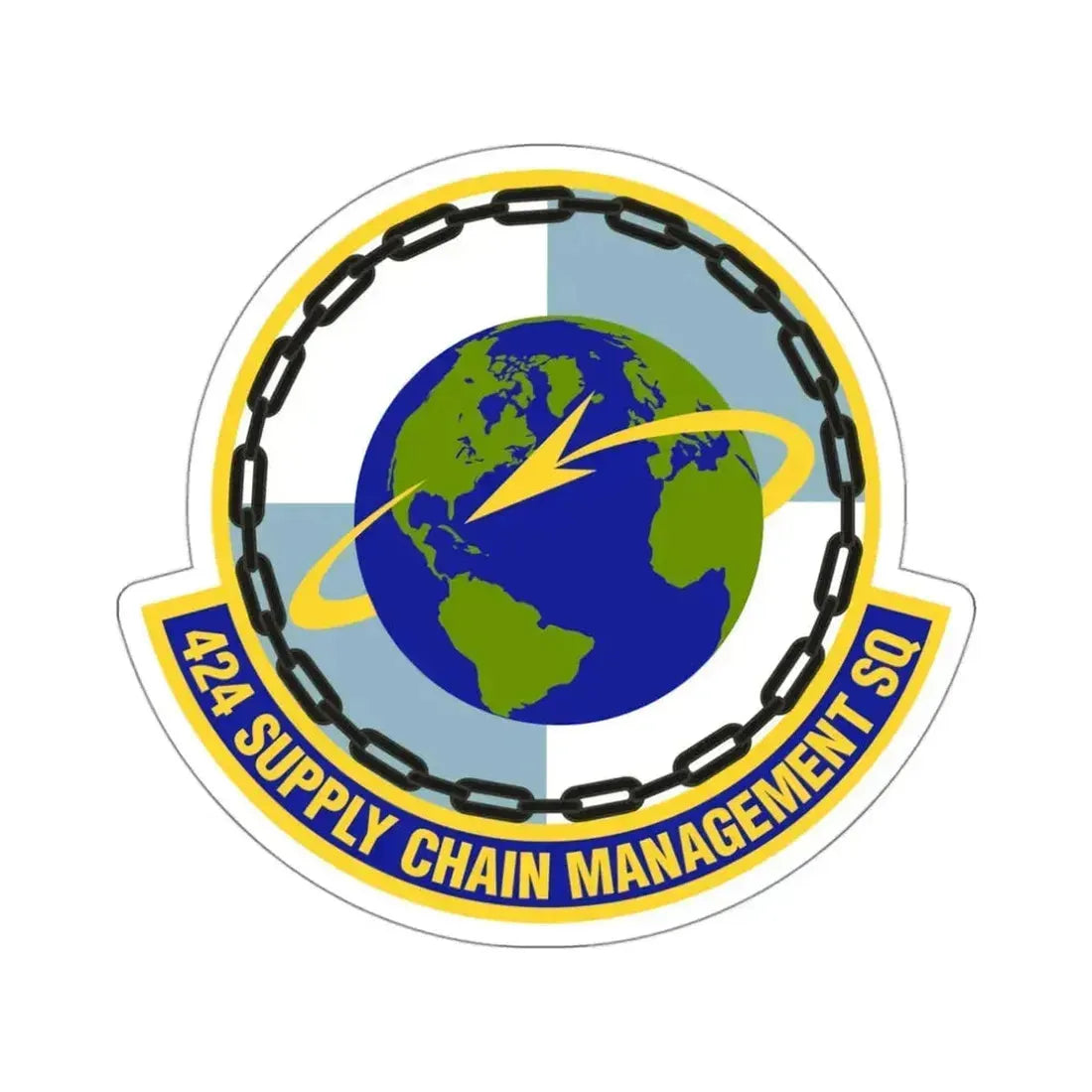 424th Supply Chain Management Squadron (U.S. Air Force) STICKER Vinyl Die-Cut Decal 3 Inch - The Sticker Space
