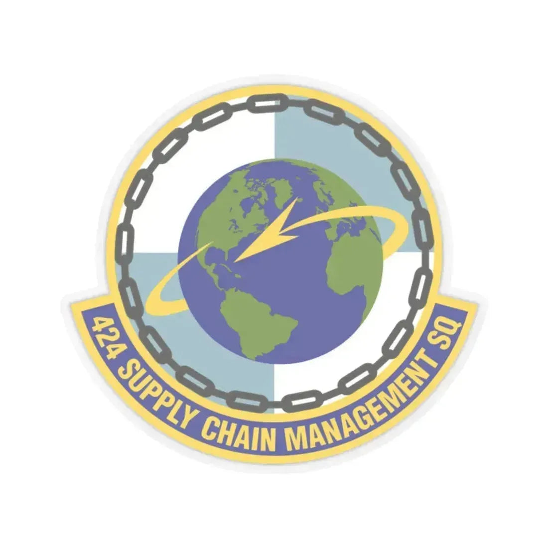 424th Supply Chain Management Squadron (U.S. Air Force) STICKER Vinyl Kiss-Cut Decal 2 Inch Transparent - The Sticker Space