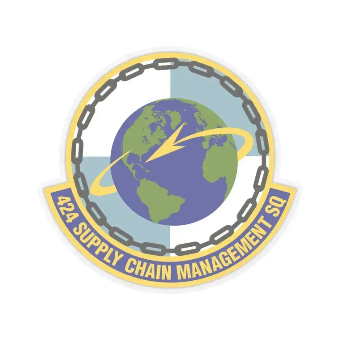 424th Supply Chain Management Squadron (U.S. Air Force) STICKER Vinyl Kiss-Cut Decal 3 Inch Transparent - The Sticker Space