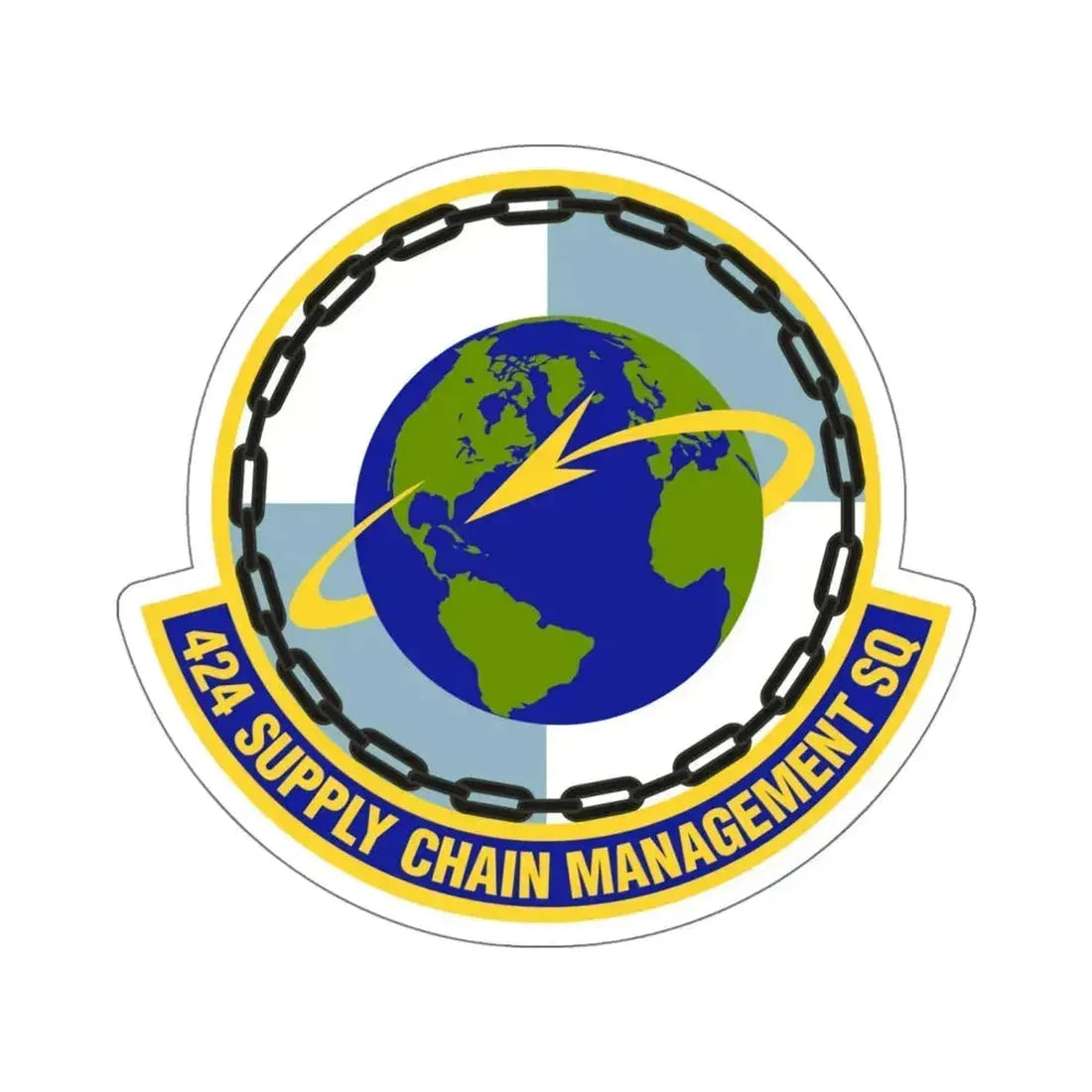 424th Supply Chain Management Squadron (U.S. Air Force) STICKER Vinyl Kiss-Cut Decal 6 Inch White - The Sticker Space