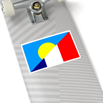 Flag of France and Palau (France) STICKER Vinyl Kiss-Cut Decal