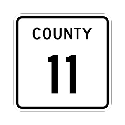 County 11 square (Minnesota) (Road Sign) STICKER Vinyl Kiss-Cut Decal